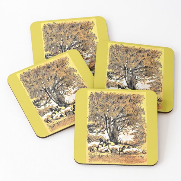 Item preview, Black-Faced Sheep Grazing Under A Meadow's Tall Shade Trees designed and sold by DonSylvester.