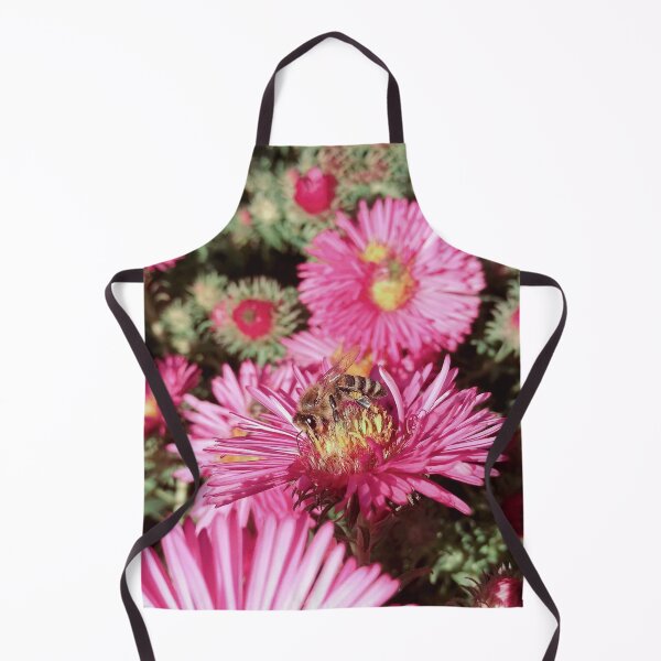 Item preview, Bee on Garden Pink Flower Vintage Photography designed and sold by katiamelnik.
