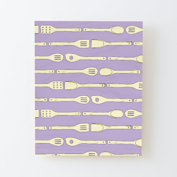 Bamboo Cooking Utensils Wood Mounted Print