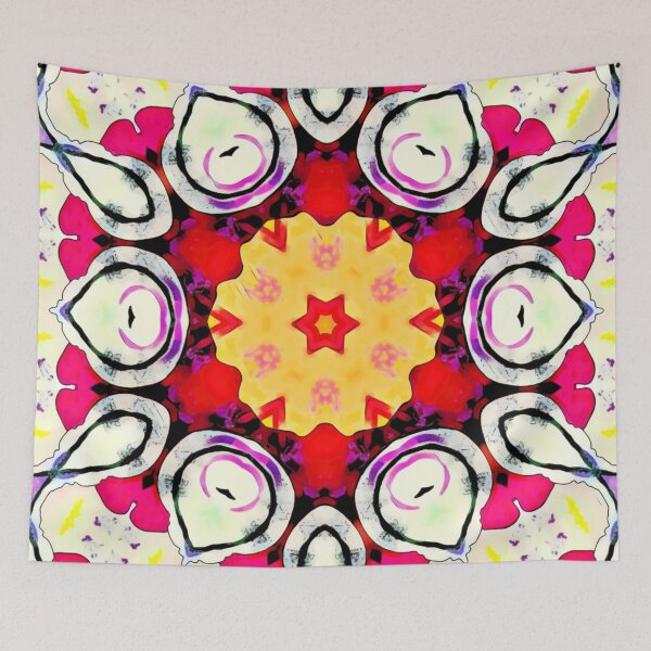 Item preview, Red Flower Geometric Pattern designed and sold by MediaArtbyMara.