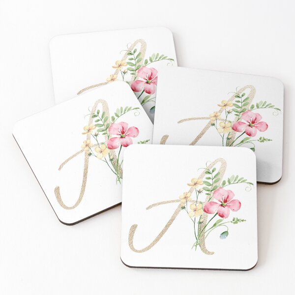 Item preview, Faux Gold Letter with Watercolour Wild Flowers designed and sold by SydneyPapierCo.