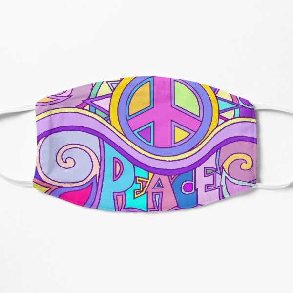 Psychedelic Hippy Retro Peace Art Flat Mask