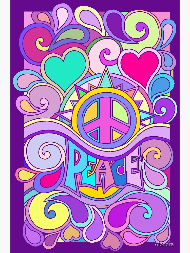 Psychedelic Hippy Retro Peace Art