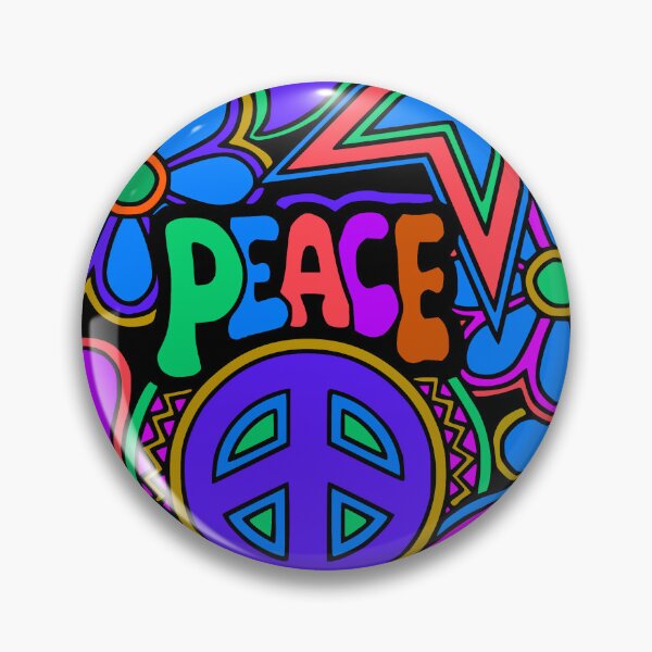 Item preview, Peace and Love Flowers and Stars Hippie Design designed and sold by Alondra.
