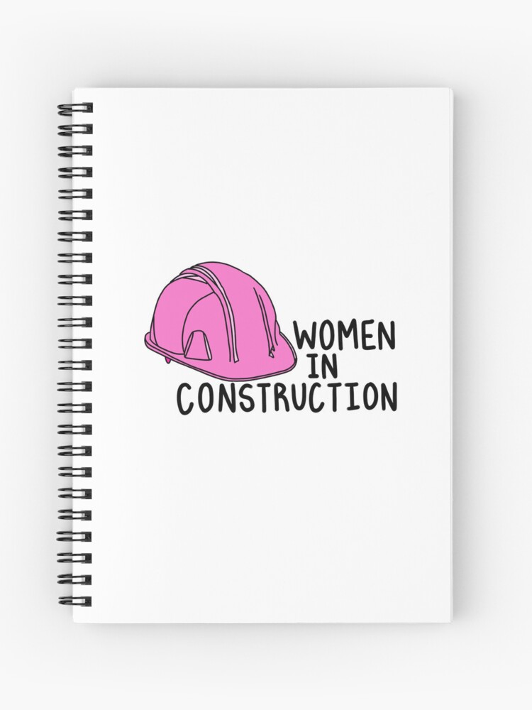 Women in Construction Pink Hard Hat Spiral Notebook for Sale by Niklauss