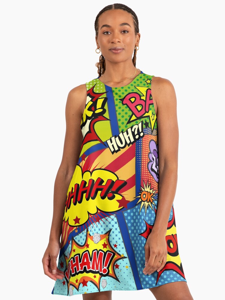 Colorful Comic Book Panels" A-Line Dress for Sale by Alondra | Redbubble