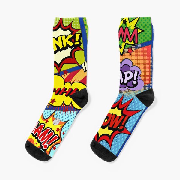 Colorful Comic Book Panels Socks