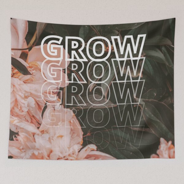 Item preview, GROW (above) - Dreamy Vibe Peach Flowers designed and sold by AliceSLee.