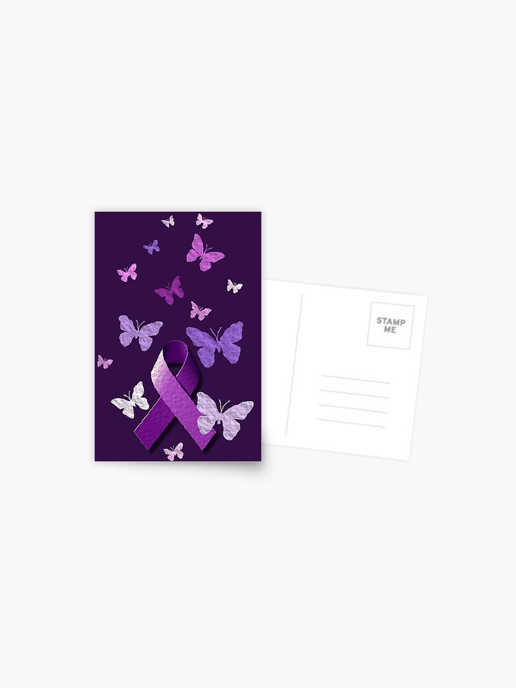 Purple Awareness Ribbon with Butterflies by Alondra, Redbubble