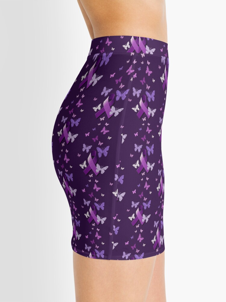 Purple Awareness Ribbon with Butterflies by Alondra, Redbubble