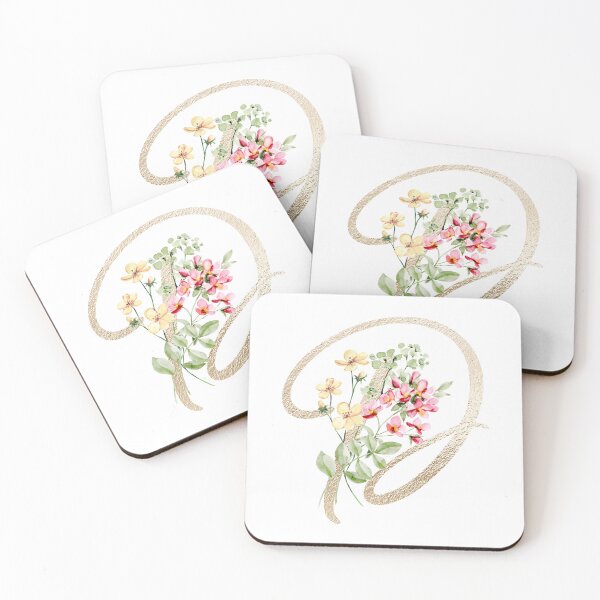 Item preview, Faux Gold Letter with Watercolour Wild Flowers Sticker designed and sold by SydneyPapierCo.
