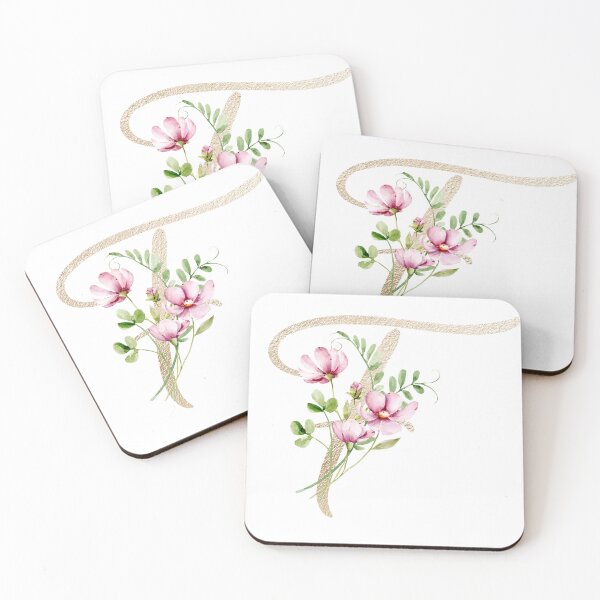 Item preview, Faux Gold Letter with Watercolour Wild Flowers Sticker designed and sold by SydneyPapierCo.