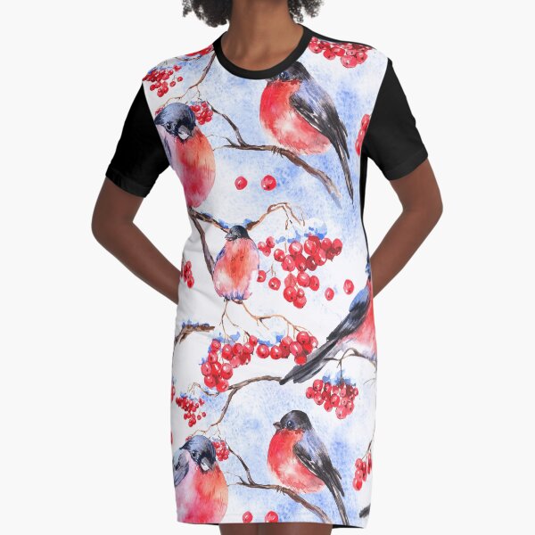 Birds Graphic T-Shirt Dress