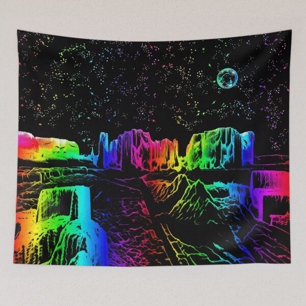 Item preview, Planet Rainbow City Night designed and sold by Roanemermaid.