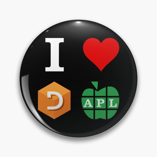 Item preview, I ♥ Dyalog APL - dark background designed and sold by APL Stuff.