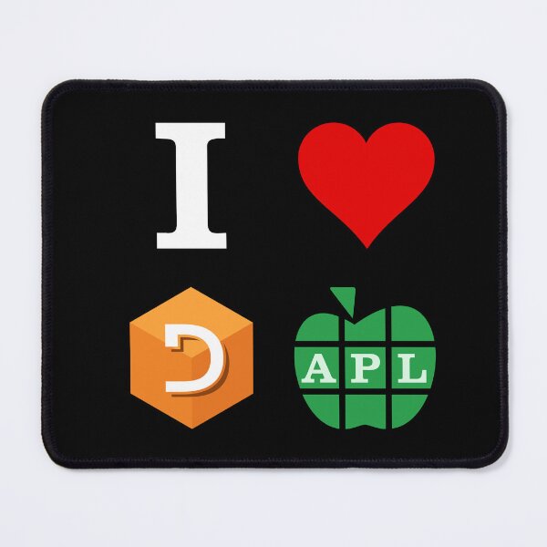 Item preview, I ♥ Dyalog APL - dark background designed and sold by APL Stuff.
