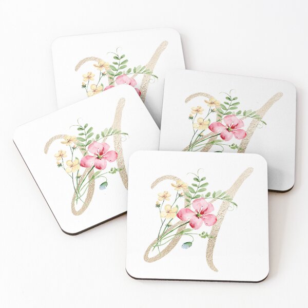 Item preview, Faux Gold Letter with Watercolour Wild Flowers Sticker designed and sold by SydneyPapierCo.