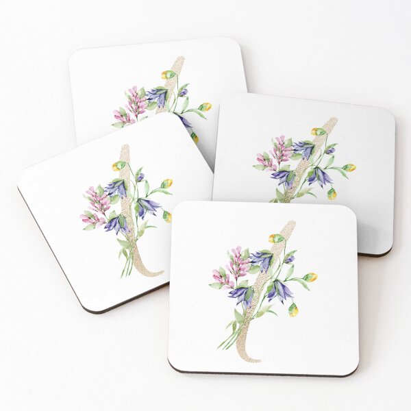 Item preview, Faux Gold Letter with Watercolour Wild Flowers Sticker designed and sold by SydneyPapierCo.