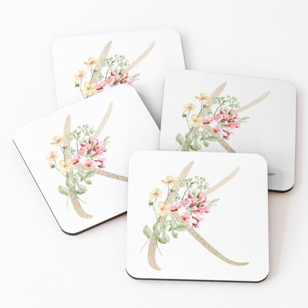 Item preview, Faux Gold Letter with Watercolour Wild Flowers Sticker designed and sold by SydneyPapierCo.