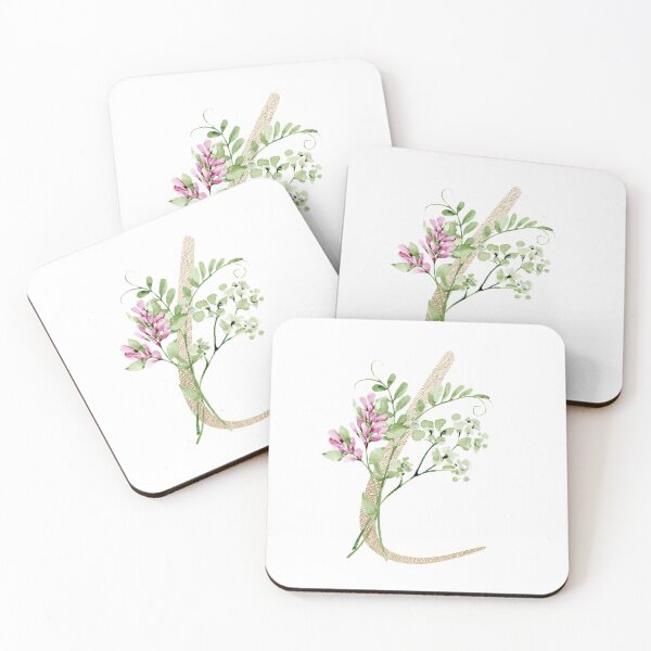 Item preview, Faux Gold Letter with Watercolour Wild Flowers Sticker designed and sold by SydneyPapierCo.