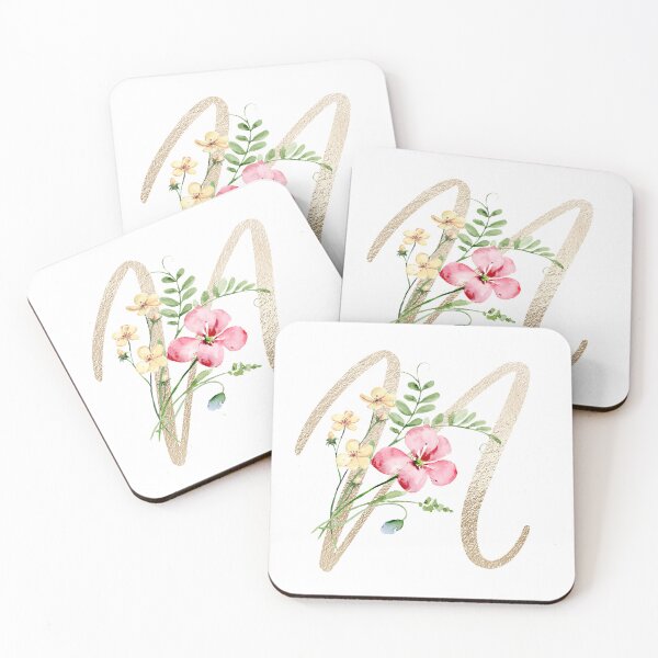 Item preview, Faux Gold Letter with Watercolour Wild Flowers Sticker designed and sold by SydneyPapierCo.