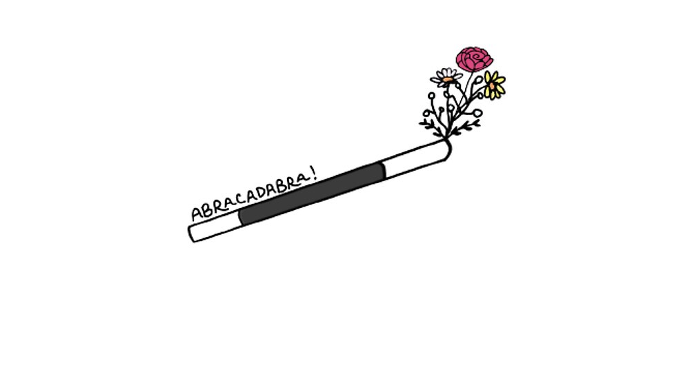 "Abracadabra Magic Wand Flower Bouquet" by teaearlgrey Redbubble