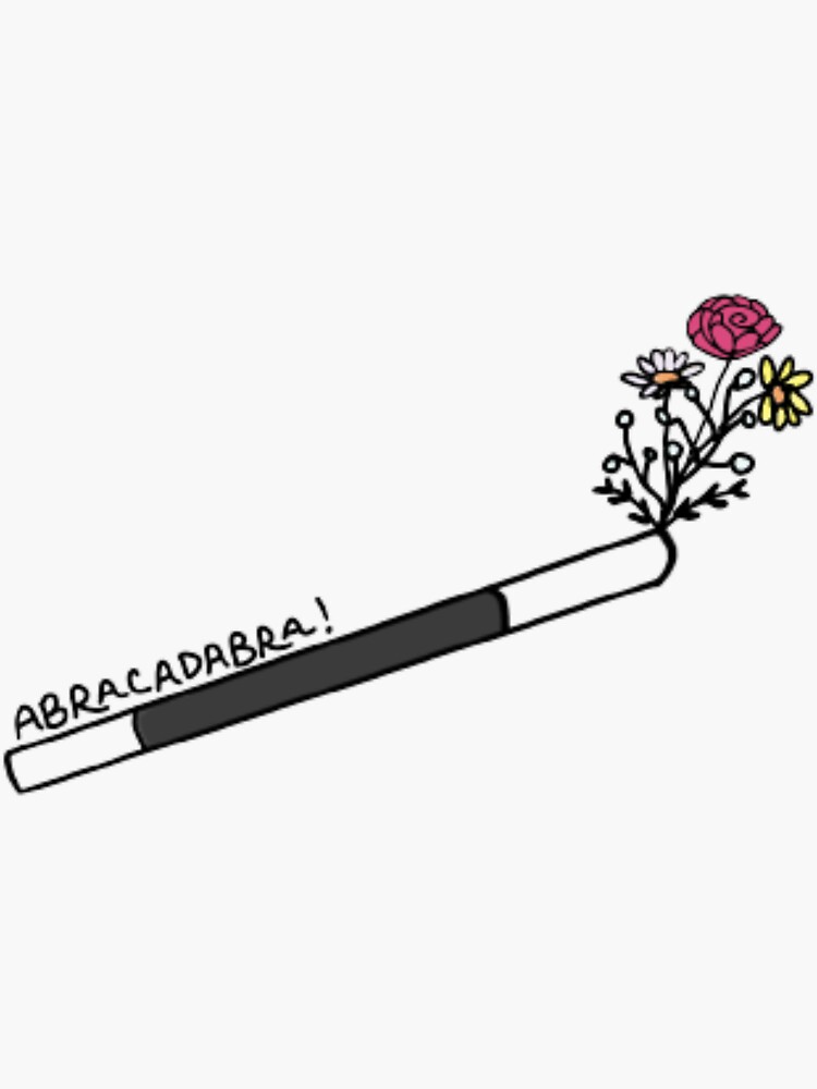 "Abracadabra Magic Wand Flower Bouquet" Sticker for Sale by teaearl