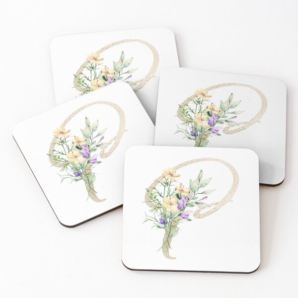 Item preview, Faux Gold Letter with Watercolour Wild Flowers Sticker designed and sold by SydneyPapierCo.
