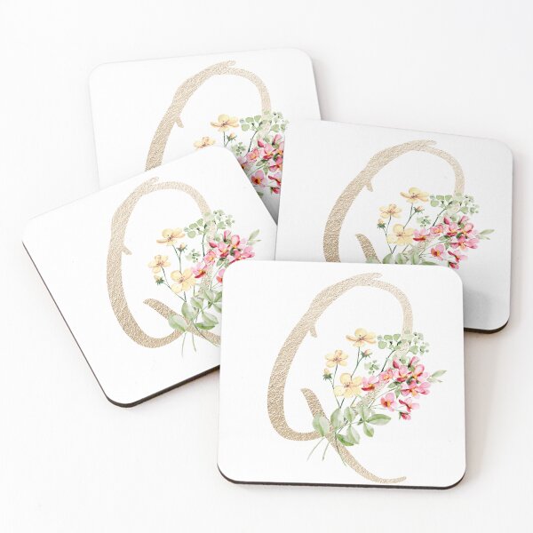 Item preview, Faux Gold Letter with Watercolour Wild Flowers Sticker designed and sold by SydneyPapierCo.