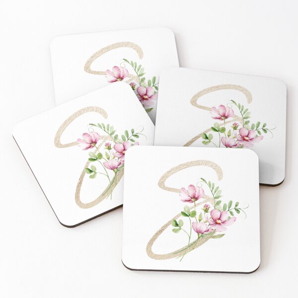 Item preview, Faux Gold Letter with Watercolour Wild Flowers Sticker designed and sold by SydneyPapierCo.