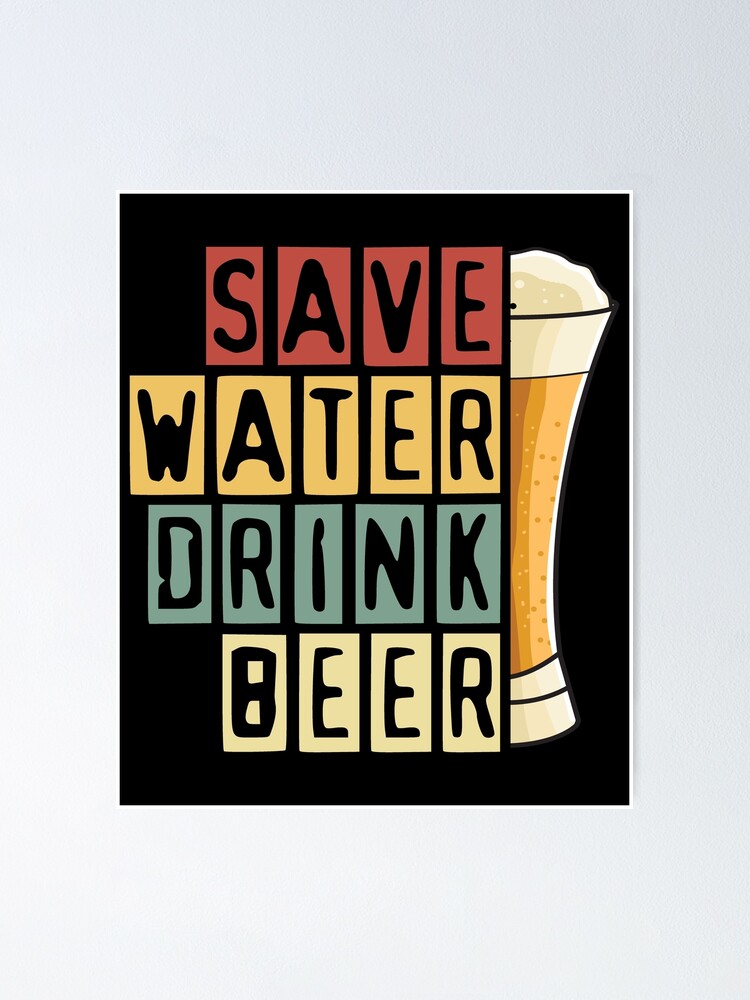 Poster Rétro drapeau avec une bière 