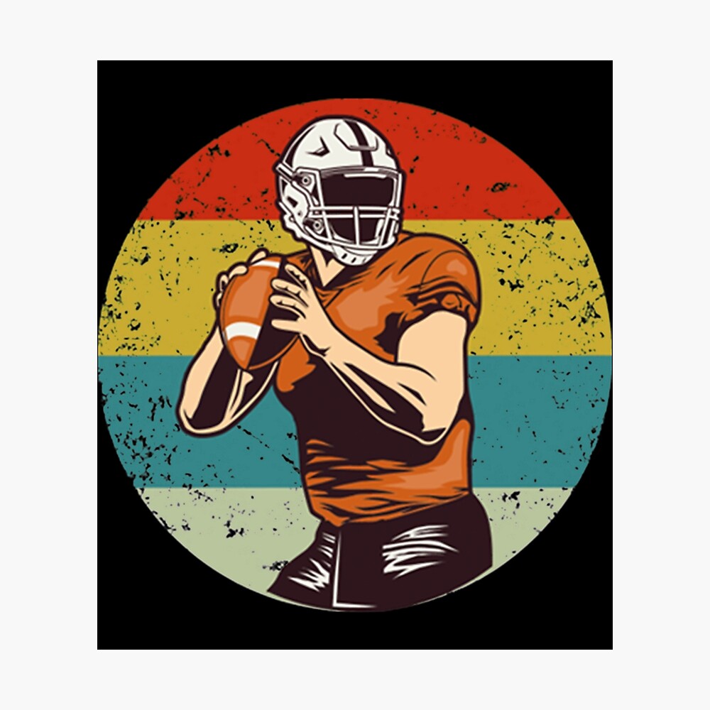 American Football Vintage Style Player Classic T-Shirt Poster for