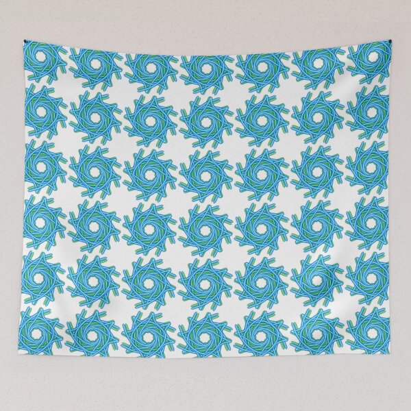 Item preview, Blue and green star, abstract art designed and sold by Meo Design.