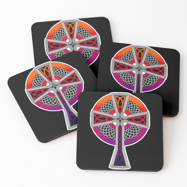 Item preview, Sunset Colors and Silver Celtic Style Cross designed and sold by AutumnJude Rowan.