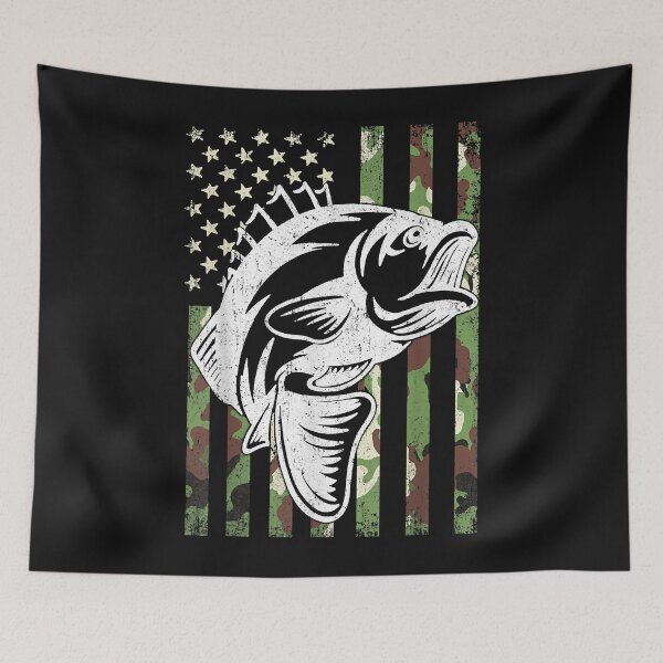 Item preview, Fishing Camouflage USA Flag Bass Fisherman Father's Day Gift designed and sold by Evrard123123.