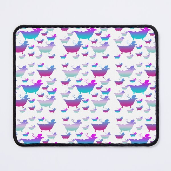 Item preview, Lady Blowing Bubbles in Bathtub in Shades of Blue Green and Purple designed and sold by AliCatOriginals.