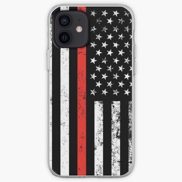 Patriotic Firefighter Style Thin Red Line Flag iPhone Soft Case