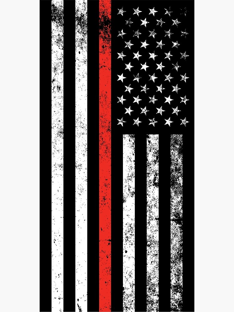 Patriotic Style Thin Red Line Flag" Poster for Sale by Redbubble