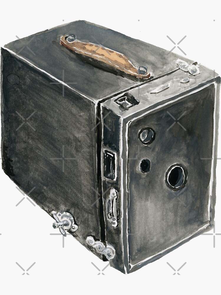 Thumbnail 3 of 3, Sticker, Watercolor Box Camera designed and sold by DeafAngel1080.