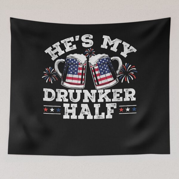 Item preview, He's My Drunker Half Funny Beer Couple Matching 4th Of July designed and sold by Evrard123123.