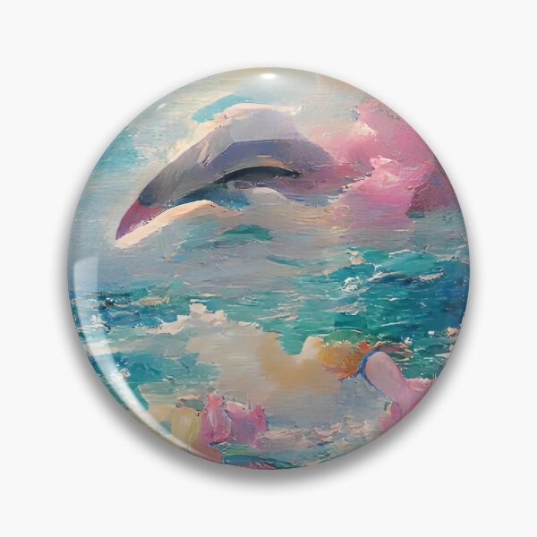 Item preview, Summer Sea Waves Watercolor Dolphin Art designed and sold by Holisticfox.
