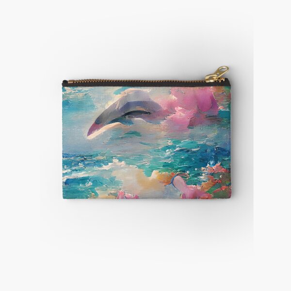 Item preview, Summer Sea Waves Watercolor Dolphin Art designed and sold by Holisticfox.