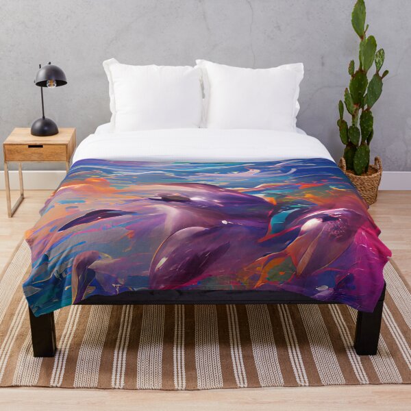 Item preview, Verano mar chispa olas acuarela delfín arte designed and sold by Holisticfox.