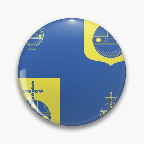 Item preview, Uppland Royal Orb, Blue and Yellow Pattern (Sweden/ Svenska landskap) designed and sold by Landskapsbutiken .com.