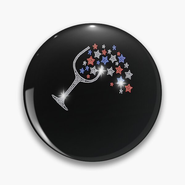 Artikelvorschau, Wine Glass Stars Bling Vintage 4th of July Bling Rhinestone entworfen und verkauft von Evrard123123.