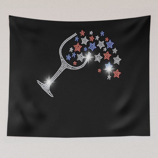 Item preview, Wine Glass Stars Bling Vintage 4th of July Bling Rhinestone designed and sold by Evrard123123.