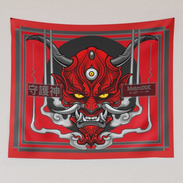 Item preview, The Protector Oni Mask designed and sold by MetroInk.