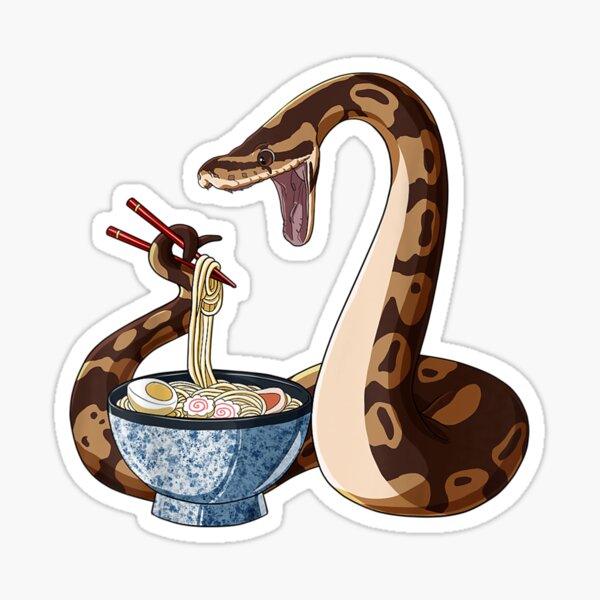 Item preview, Funny Japanese Kawaii Ramen Snake Ball Python designed and sold by cajanhv.