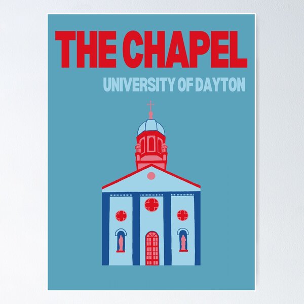 A line Dress, University of Dayton Chapel, good UD, Dayton, Ohio,Watercolor art, Campus