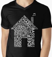 House-Musikgenres T-Shirt mit V-Ausschnitt